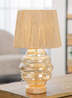 Produktbild von Gilde Tischleuchte, organisch,  Colmena , Glas, naturfarben, VE 1, H. 43 cm, D. 25 cm Höhe: 42.50 cm Durchmesser: 25.00 cm 58262