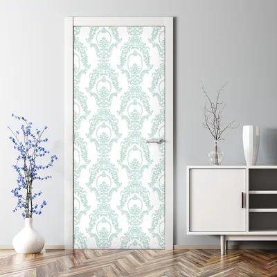 Produktbild von Dekorative Türposter selbstklebend Klebefolie Wandaufkleber Türaufkleber Stil blau weiß 85 x 200 cm