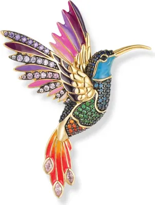 Produktbild von Seinerzeit Cleo Kolibri Kettenanhänger SZA-3960-406 Silber 925, Zirkonia, Gold plattiert