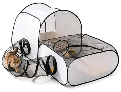 Immagine prodotto di Solidchoice - Trasportino portatile per piccoli animali con tunnel giochi, grigio