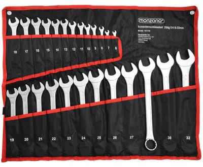 Immagine prodotto di Monzana Set Chiavi Inglesi Combinate 25 pz 6-32mm Cromo Vanadio Chiave a Forchetta Fisse ad Anello
