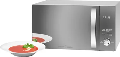 Produktbild von Profi Cook PC-MWG 1176 H, 3 in 1 Mikrowelle mit Heißluft und Grill, 2300 W Heißluft, 1300 W Grill, 9 Automatikprogramme, Edelstahl, 23 Liter