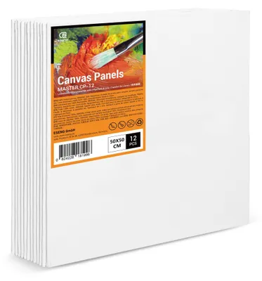 Obrázek produktu pro Sada 12 kusů pláten na malování, rozměr 50x50 cm, vyrobená ze 100% bavlny