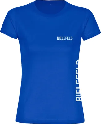 Produktbild von multifanshop Damen T-Shirt - Bielefeld - Brust & Seite, blau, Größe XXL
