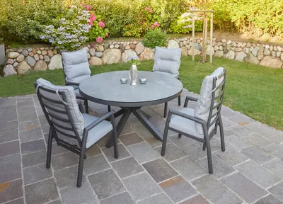 Produktbild von LC Garden »Bondino« Dining Gartentisch rund Ø150x75cm anthrazit mit Glas-Keramik Tischplatte
