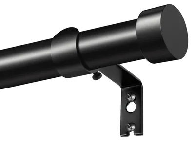 Image de Tringle à rideau, longueur 80-365 cm, noire, diamètre 25 mm, pour salon