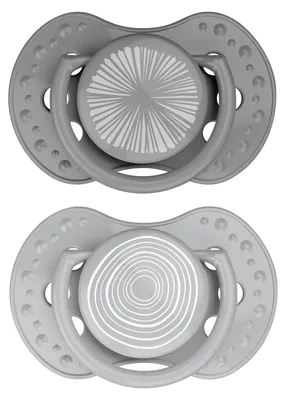 Image de Lot de 2 sucettes dynamiques Difrax lovi - 18+ mois - Gris | par Difrax
