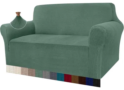 Produktbild von Sofabezug Stretch Jacquard 2 Sitzer Salbei