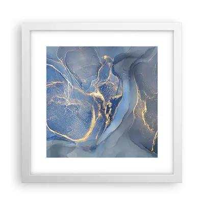 Produktbild von Gerahmtes Poster - Weißer Rahmen - Gold Blau Farbe - 30x30 cm - Wand Bild - Wanddeko - Wandbilder - Kunstposter - Wandposter - Bilderrahmen - Bilder - Kunstdruck - Wanddekoration - P2WAC30x30-5029