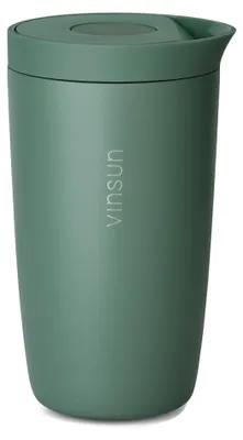 Produktbild von Thermobecher Edelstahl 350ml Deckel Kaffee Becher isoliert Travel Mug Tee Vinsun