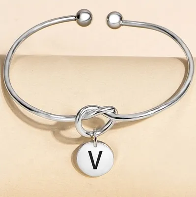 Image de Bracelet Alphabet-V Argenté pour Femmes KP21259