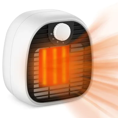 Produktbild von ZMH Energiesparend Heizstrahler Bad 1000W 3 Modi Elektroheizung Klein Heizgerät Keramik Leise Mini mobiler Heizofen Weiß für Badezimmer Wohnzimmer