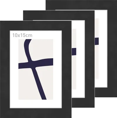 Produktbild von accent by nielsen Holz Bilderrahmen Velino, Schwarz, 10 x 15 cm (3er Set)