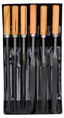 Produktbild von Schlüsselfeilen-Satz mit Holzgriff, 100 mm, 6-teilig