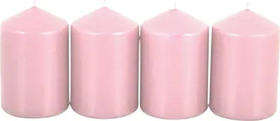 Produktbild von Adventskranzkerzen altrosa 4er-Set Weihnachtskerze Stumpen Wachskerze 50x80mm