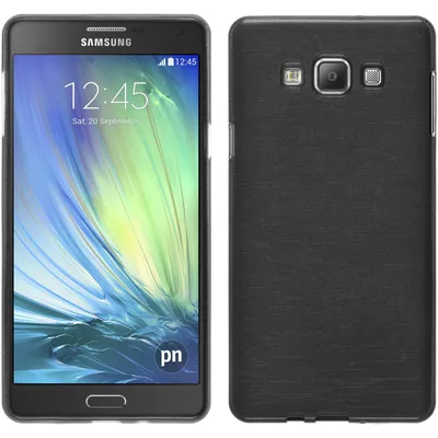 Produktbild von PhoneNatic Case kompatibel mit Samsung Galaxy A7 (A700) - silber Silikon Hülle brushed + 2 Schutzfolien