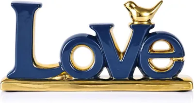Image de Figurines d'amour bleues et dorées pour la décoration intérieure