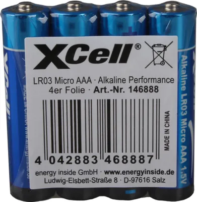 Obrázok produktu pre Alkalická batéria XCell Performance LR03 Micro AAA (optimálny výkon) 146888