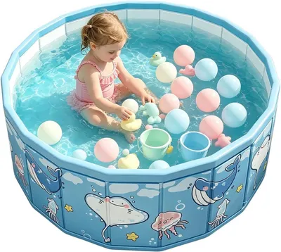 Produktbild von Faltbarer Pool für große Teiche, dick und nicht aufblasbar | Planschbecken für den Außenbereich, Schwimmen, Tiere, für Garten, Strand, Camping, Partys, Erwachsene und Kinder