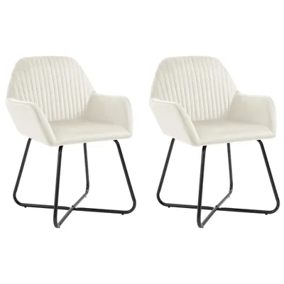 Produktbild von The Living Store Esszimmerstühle 2 Stk. Creme Samt