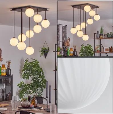 Produktbild von Isorella Deckenlampe aus Metall/Glas in Schwarz/Milchglas
