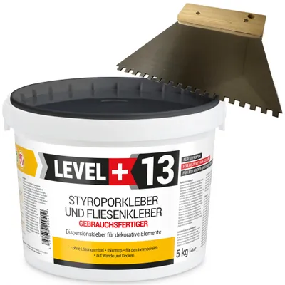 Produktbild von Styroporkleber 5kg Dispersionkleber Polymerbasis +Zahnahnspachtel 4mm SET L+13