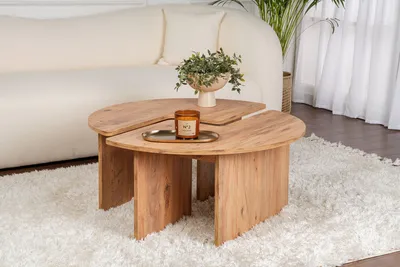 Produktbild von Skye Decor, Moira - Atlantic Pine, Couchtisch, Atlantische Kiefer, 100 % Melaminplatte, 90 x 90 x 41 cm