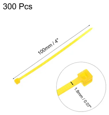 Produktbild von 300 Stš¹ck Markierung Kabelbinder Gelb 100mmx1.8mm Selbstsichernde Kabelbinder Set Best?ndige Kabelbinder Wiederverschlie?bar Kabel Organizer fš¹r Kabelmanagement Kabelschutz