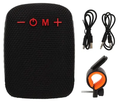 Zdjęcie produktu dla Głośnik Bluetooth do roweru, wodoodporny, obsługuje kartę pamięci, radio, przenośny, bezprzewodowy, z uchwytem do roweru, czarny