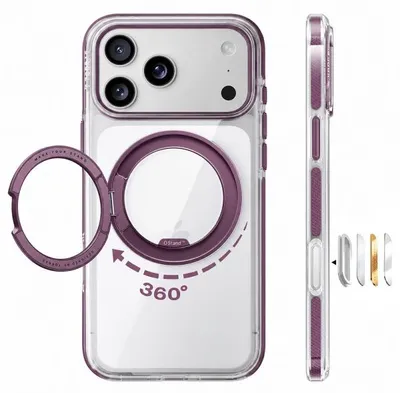 Produktbild von MagSafe-Hülle für Apple iPhone 18 Pro / 17 Pro, Torras, Ostand O3 Light, Lila