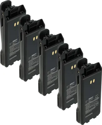 Produktbild von vhbw 5x Akku kompatibel mit Bearcom BC1000 Funkgerät, Walkie Talkie (2250 mAh, 7,4 V, Li-Ion) + Gürtelclip