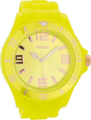 Produktbild von Oozoo Armbanduhr gelb Silikon Timepieces Damen Analog-Quarzuhr UOC5033A