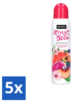 Produktbild von 5 x Sence Deodorant Floral & Grapefruit - Frisch & Fruchtig - 150 ml - Vorteilspackung - 5 Stücke