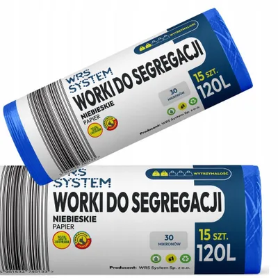 Produktbild von Müllsäcke zur Mülltrennung 120L 15 Stück 30 um blau WRS System