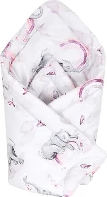 Produktbild von BABYLUX Einschlagdecke BABYHÖRNCHEN 75x75cm Neugeborene 125. Elefanten Rosa