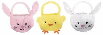 Productafbeelding van Paasmand vilt teddy| assorti paasfiguur | vilt mandje met handvat