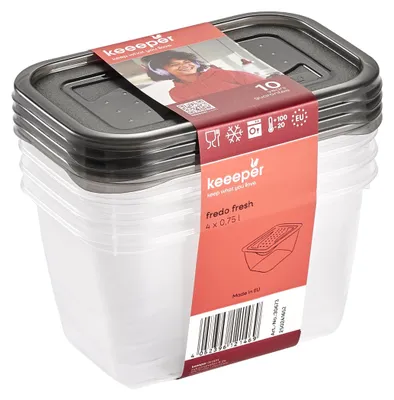 Image de keeeper 3067382700000 keeeper boîte de conservation "fredo fresh", 4x 0,75 litre, rectangulaire