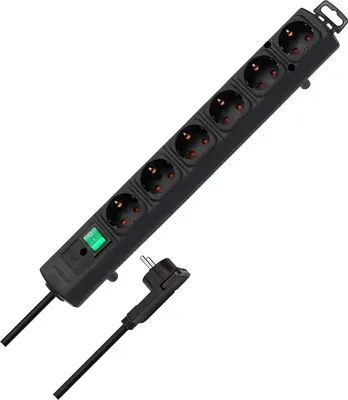 Produktbild von Brennenstuhl 1153300100, 2 m, Drinnen, Schwarz, 6 AC-Ausgänge, 420 mm, Schwarz