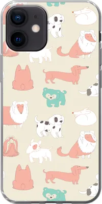 Produktbild von MuchoWow® Handyhülle Schutzhülle Hülle für Telefoonhoesje iPhone 12 Muster - Hund - Welpe - Jungen - Mädchen - Kinder - Kinder Silikon Softcase Handy Hülle - Schutzhülle