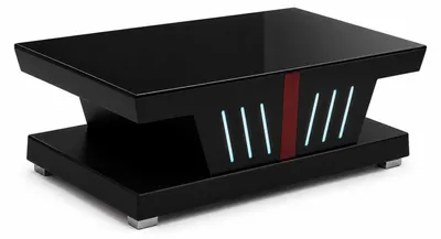 Obrázok produktu pre Moderný konferenčný stolík v čiernej farbe s LED osvetlením, ideálny do štýlových obývačiek