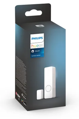 Produktbild von Philips Secure Kontaktsensor weiß, Kabellos, ZigBee, Weiß, Tür/Fenster, Klebeband/Schraube, III