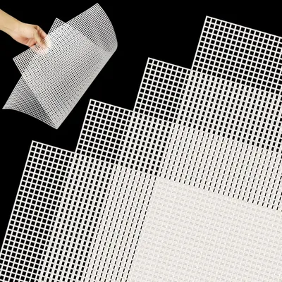 Image de Panneaux en plastique pour toile, 4 pièces, grands trous, 33 x 50,5 cm, blanc