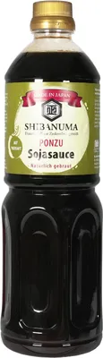 Produktbild von [ 1 Liter ] SHIBANUMA Ponzu Shoyu Sojasauce / traditionell im Zedernfass gereift /  Japan