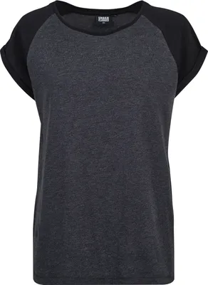 Produktbild von Urban Classics T-Shirt Damen Ladies Contrast Raglan Tee charcoal/schwarz XXL