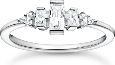 Produktbild von Damenring mit funkelndem Steinbesatz von Thomas Sabo (Größe: 50mm)