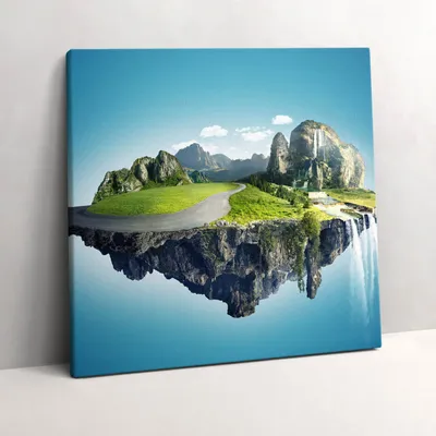 Produktbild von flying island – Leinwandbild Wandbild – 60x60 cm – Leinwandbilder – Wandbilder – Schlafzimmer – Flur