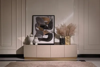 Produktbild von Sideboard Anrichte Schrank Holzschrank Holz Beige Wohnzimmer