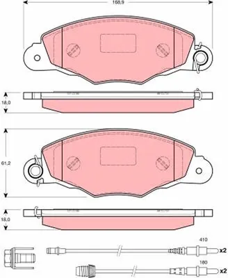 Produktbild von TRW Bremsbeläge Satz Vorne passend für PEUGEOT 605 (6B) GDB1410