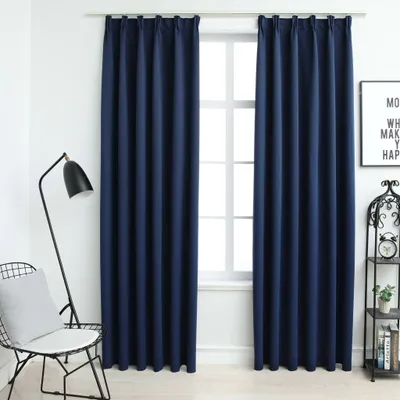 Produktbild von Verdunkelungsvorhänge mit Haken 2 Stk. Blau 140x225cm , Gardinen & Vorhänge Design 2024