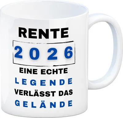 Produktbild von Rente 2026 Kaffeebecher mit Spruch Rente 2026 Legende geht